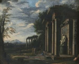 Ruines Antiques Dans Un Paysage Avec Des Personnages En Costumes Classiques by Domenico Roberti