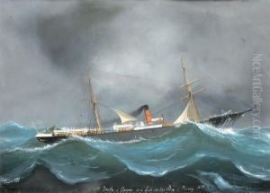 Ss Tarifa De Glasgow In A Gale In Bay Of Biscay 1887 Ss Tarifa De Glasgow In A Gale In Bay Of Biscay 1887
