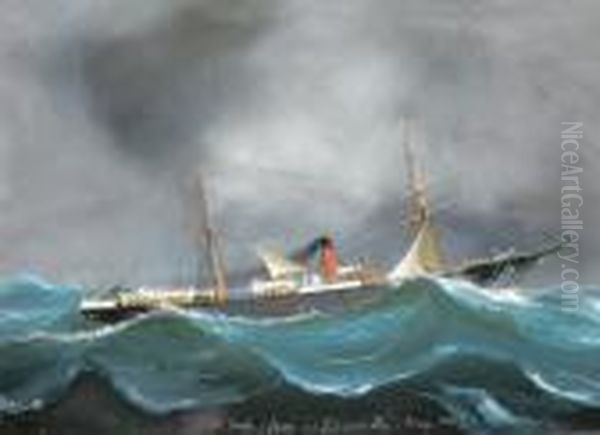 Ss Tarifa De Glasgow In A Gale In Bay Of Biscay - view 1