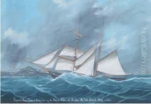 The Brigantine Prairie Flower Of Jersey Entering The Bay Ofnaples by Luigi Roberto