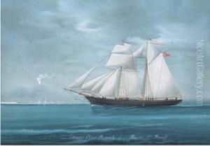 The Topsail Schooner Olive Branch In The Bay Of Naples; And Atsea by Luigi Roberto