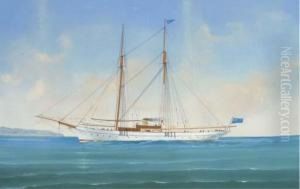 A Steam Yacht Of The Royal Northern Yacht Club; And Under Reducedsail In A Squall by Luigi Roberto