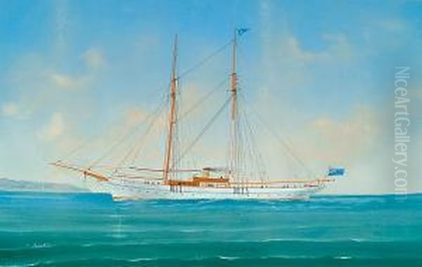 A Transitional Schooner Off A Headland - view 1
