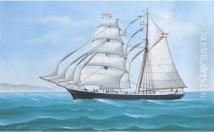 The Greve Frijs Under Full Sail
In The Mediterranean; And The Greve Frijs Under Reduced Sail In A Swell by Luigi Roberto