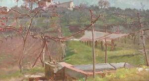 An Italian vineyard by Thomas Millie Dow