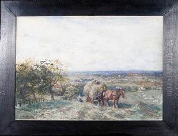 A Horsecart In A Hayfield - view 1