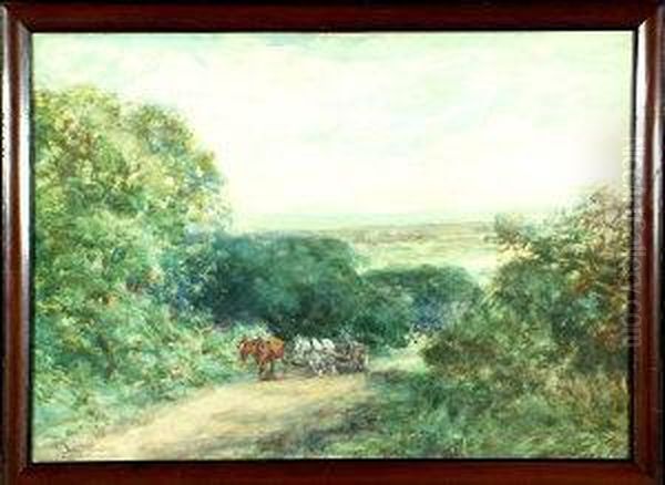 A Horsecart On A Forest Road - view 1