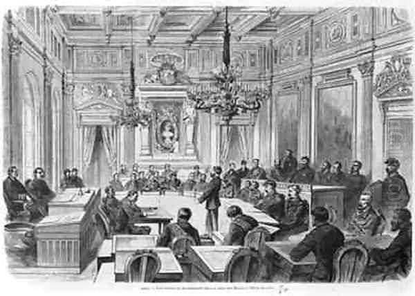 Members of the Commune in session at the Hotel de Ville Salle des Maires Paris - view 1