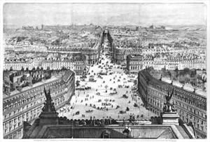 Improvements to Paris opening of Avenue Napoleon after the building of the Butte des Moulins by Deroy, Auguste Victor