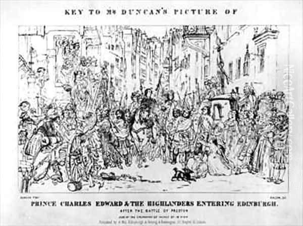Key to Mr Duncans Picture of Prince Charles Edward and the Highlanders Entering Edinburgh after the Battle of Preston - view 1