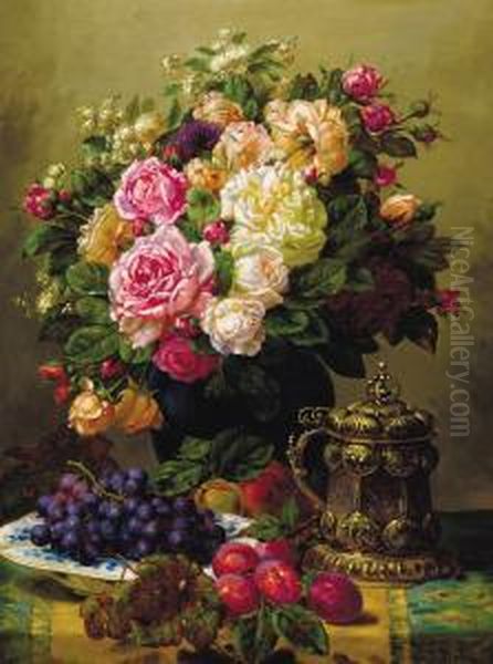 Still Life With Roses, Grapes And Plums - view 1