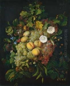 Fruchtestilleben Mit Blumen. by Jean-Baptiste Robie