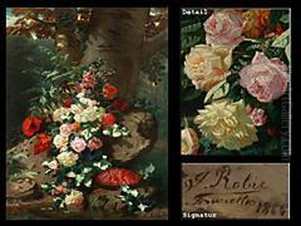 Blumenstilleben Und Himbeerschale - view 1