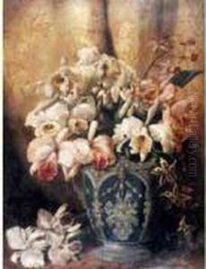 Le Bouquet D'orchidees Dans Le Vase Armorie. by Jean-Baptiste Robie