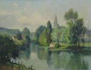 "paisaje Con Lago" by Georges Charles Robin