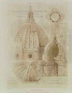 Plan Section and Elevation of Florence Cathedral from Fragments dArchitecture du Moyen Age et de la Renaissance