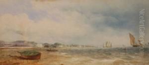 Extensive Coastal View With Shipping