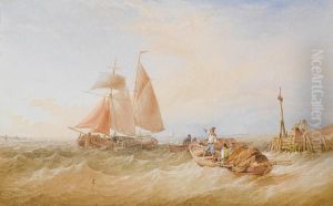 A Dutch Hoy Close Inshore, With Cargo Comingaboard