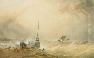 Ships Battling Against The Storm.