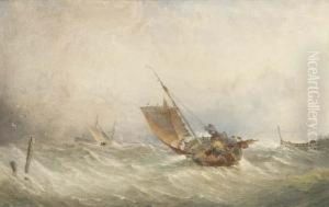 A Fishing Smack In High Seas by Thomas Sewell Robins