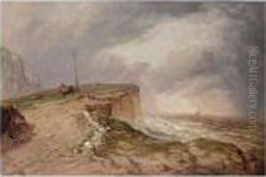 On The Cliffs In Stormy Weather On The Cliffs In Stormy Weather
