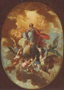 The Ascension of Christ a modello for a ceiling painting by Gaspare Diziani