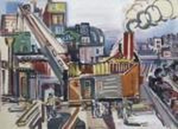 Chantier, Grue Et Chemin De Fer, Circa 1925 - view 1