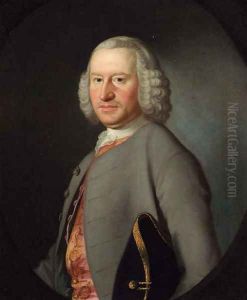 Portrait of Robert Newton (1713-1789) of Norton and Mickleover, High Sheriff of Derbyshire by Josepf Wright Of Derby