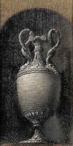Study of a classical urn in a stone niche by Josepf Wright Of Derby