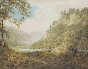 The River Derwent, near Matlock, Derbyshire by Josepf Wright Of Derby