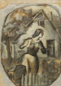 By The Fence by Boardman Robinson