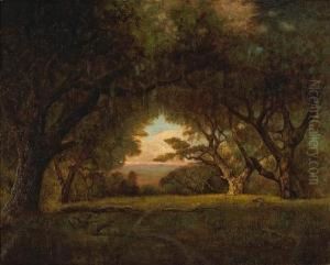 Sunset, California Oaks by Charles Robinson