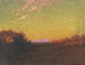 Distant Mountain At Sunset by Charles Robinson
