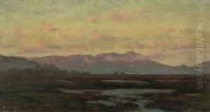 A Marsh At Sunset With Mount Tamalpais In The Distance by Charles Robinson