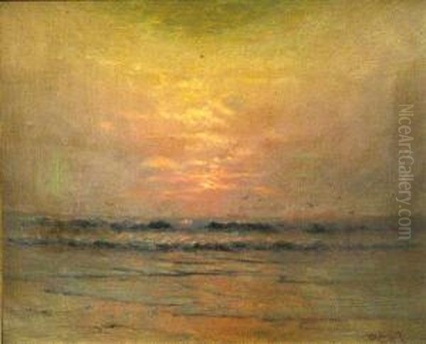 A Seascape At Sunset - view 1