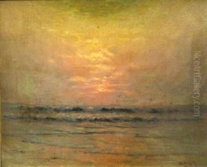 A Seascape At Sunset by Charles Robinson