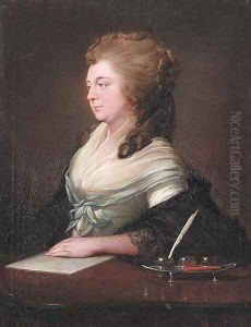 Portrait of a lady by Josepf Wright Of Derby