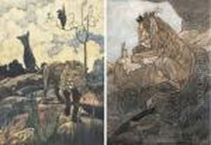An Illustration For Aesop's Fable's: The Lion And The Wildass