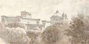 A view in the Roman Campagna by Simon-Joseph-Alexandre-Clement Denis