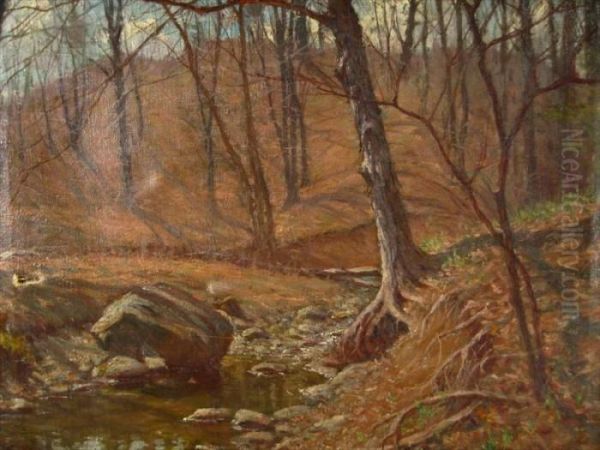 Fall Landscape With River And Rock - view 1