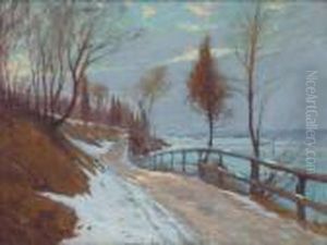 Winter Road Along The Hudson