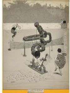 The Wimbledon Serving Tube by William Heath Robinson