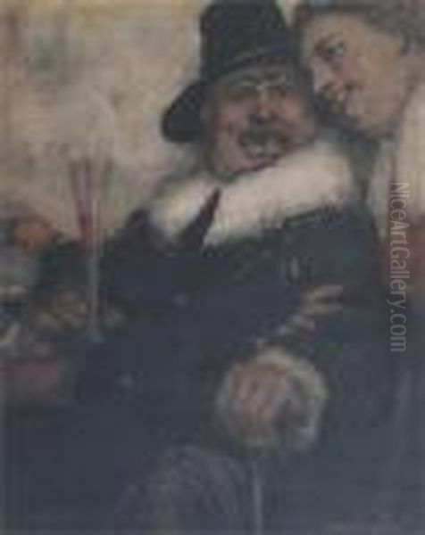 A Jolly Cavalier Drinking With His Companion - view 1