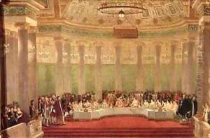 The Banquet for the Marriage of Napoleon Bonaparte 1769-1821 and Marie Louise de Habsbourg Lorraine 1791-1847 by Alexandre (Casanova) Dufay