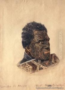 Tomika Te Mutu - Chief Ofngaiterangi Tribe by Horatio Gordon Robley