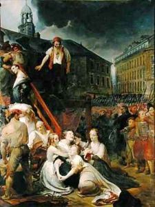 Episode in Place du Bouffay Nantes by Auguste Hyacinthe Debay