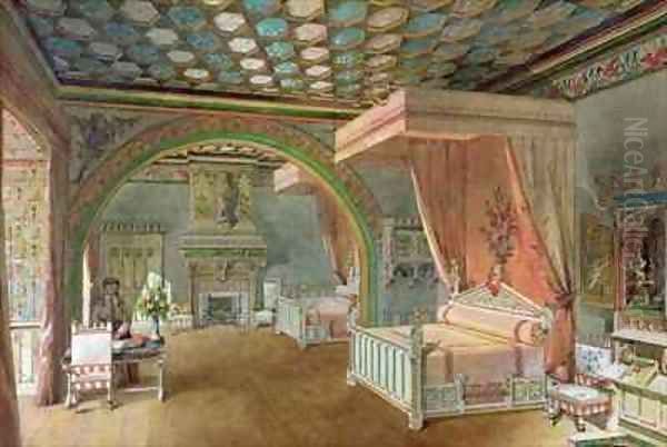The Pink Room in the Chateau de Roquetaillade - view 1