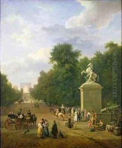 The Entrance to the Champs Elysees in 1830 by Eustache Francois Duval