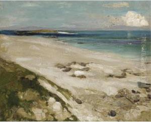 The North Shore Of Iona Looking Towards Ulva And Mull Beyond by Alexander Ignatius Roche