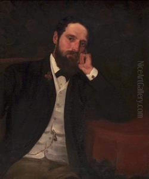 Half Length Portrait Of A Young Man In An Elegant Interior - view 1